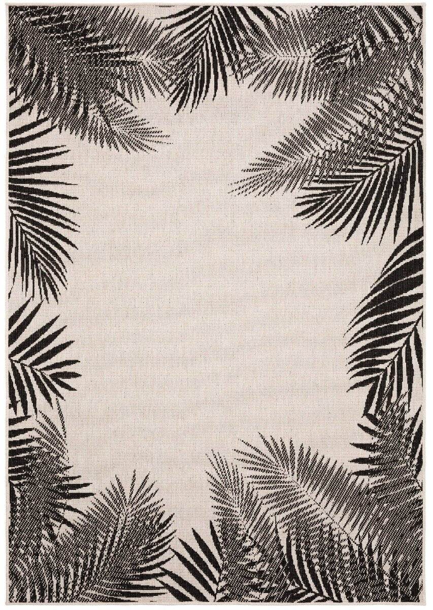 Buiten vloerkleed Leaf – Zwart – dubbelzijdig – EVA Interior