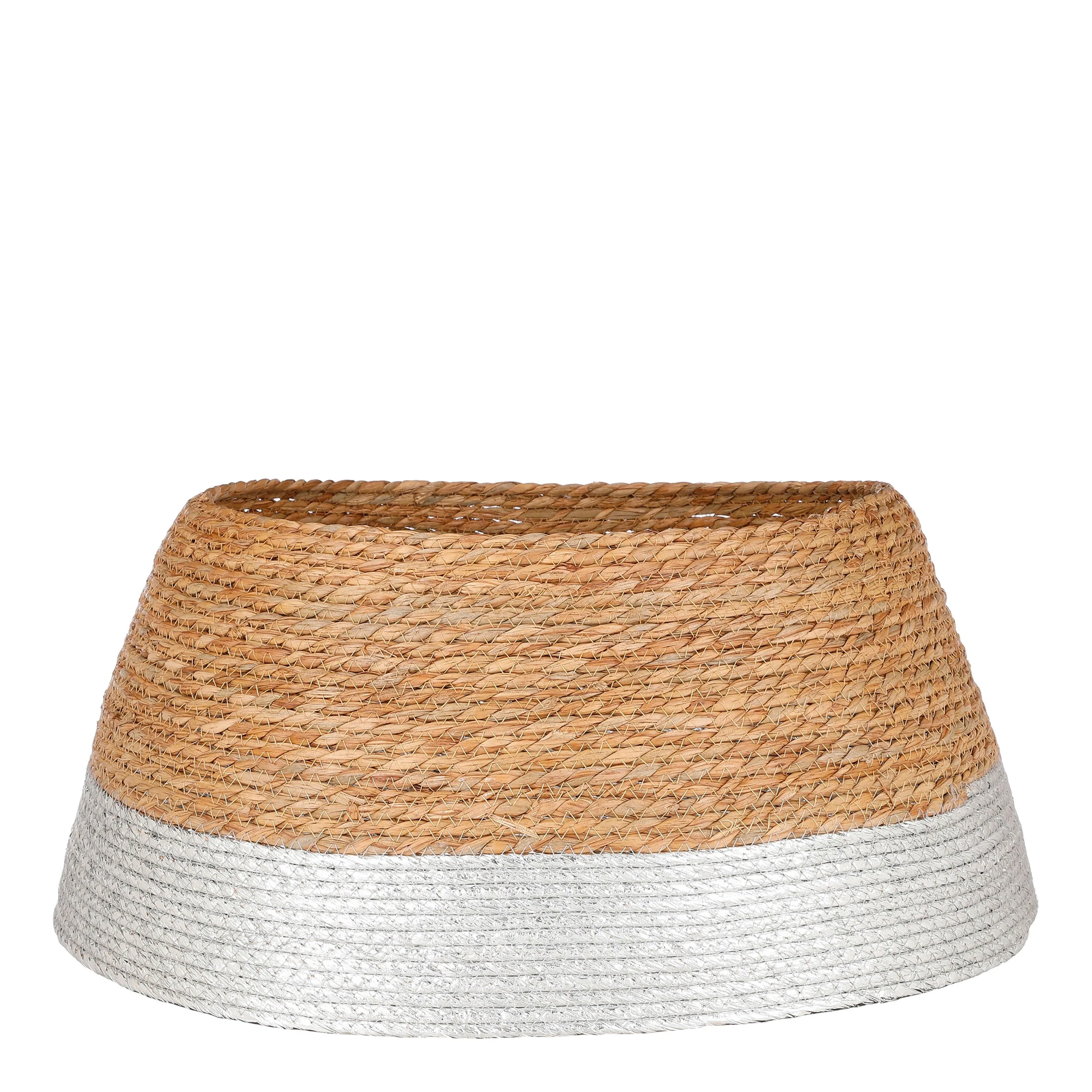 House of Seasons Kerstboomrok – H26 x Ø58 cm – Zeegras – Zilver