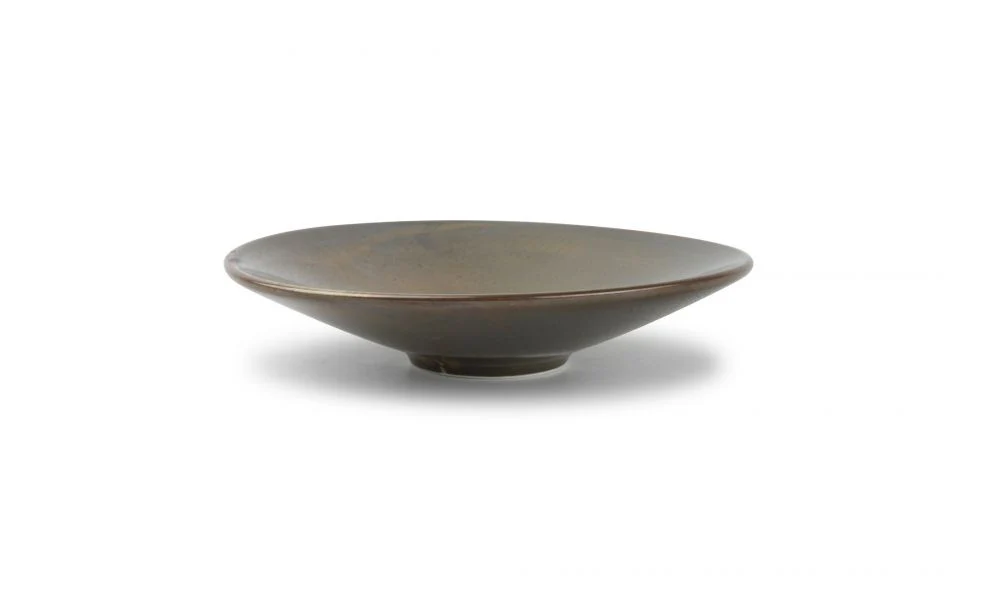 Schaal op voet, Donkerbruin, Ø17,5 x H:3,5 cm – Escura (Set van 6)