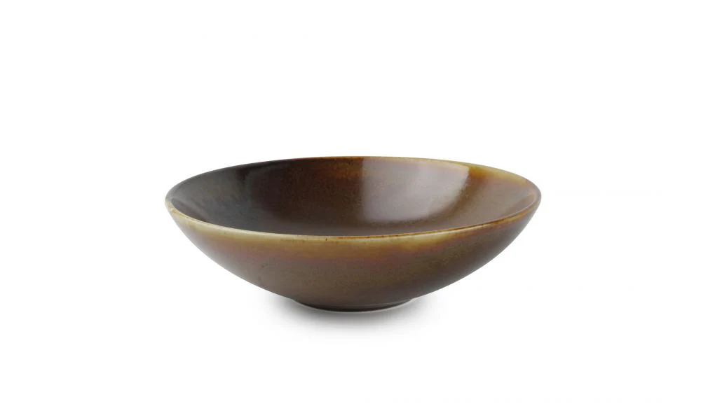 Bord Diep, Bruin, Ø20,5 x H:6 cm – Escura (Set van 8)