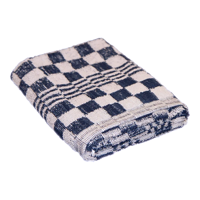 Handdoek geblokt, blauw, 48×48 cm