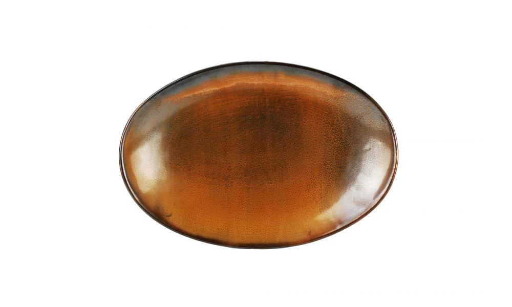 Ovaal Bord, Roestbruin, 33 x 22,5 x H:4 cm – Escura (Set van 6)