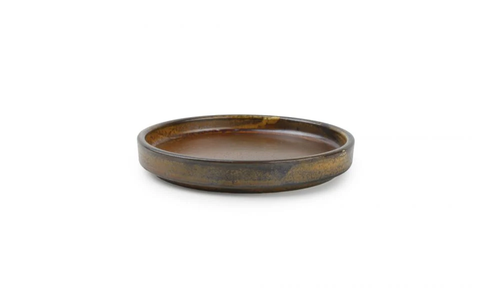 Bordje met opstaande rand, Donkerbruin, 13,5 x H: 2 cm – Escura (Set van 12)
