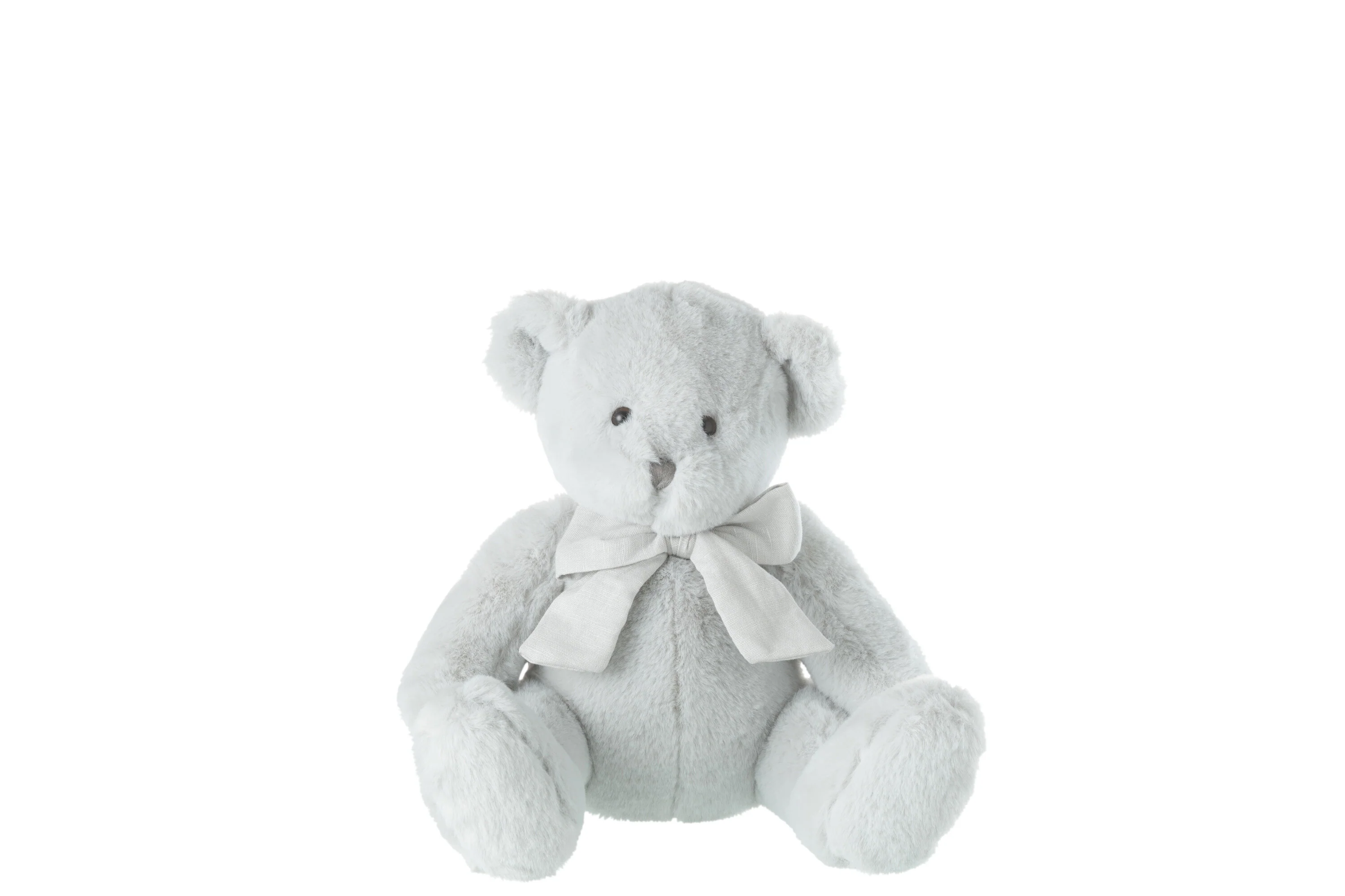 J-Line knuffel Beer met Strik – polyester – grijs – small