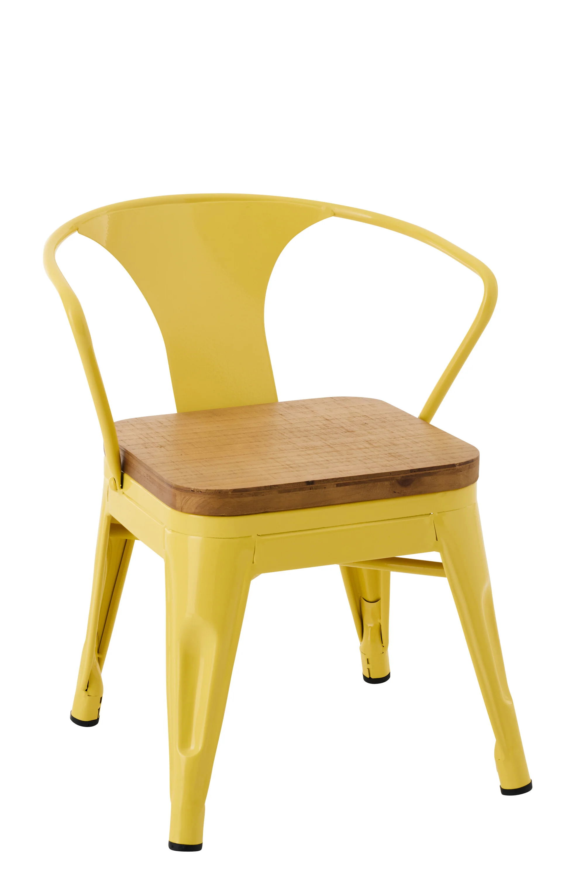 J-Line kinderstoel Evi – ijzer – geel – 2 stuks