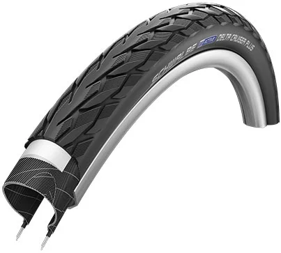 Buitenband Schwalbe Delta Cruiser Plus Puncture-Guard 28 x 1½” / 40-635 mm – zwart met reflectie