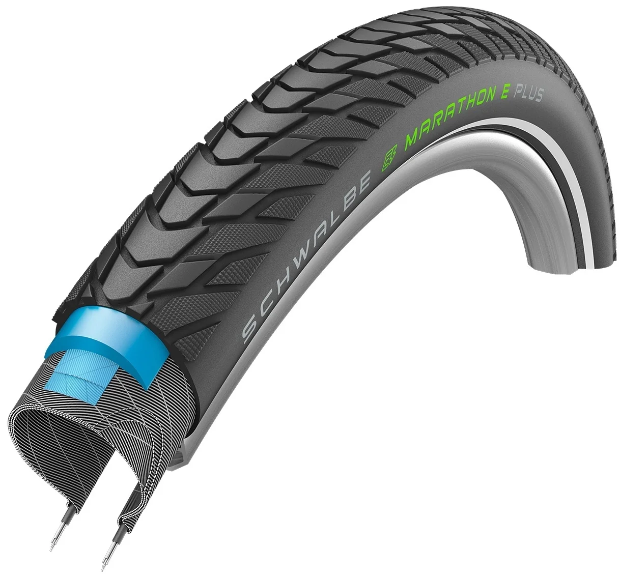 Buitenband Schwalbe Marathon E-Plus 28×2.00″ / 50-622 – Zwart met Reflectie