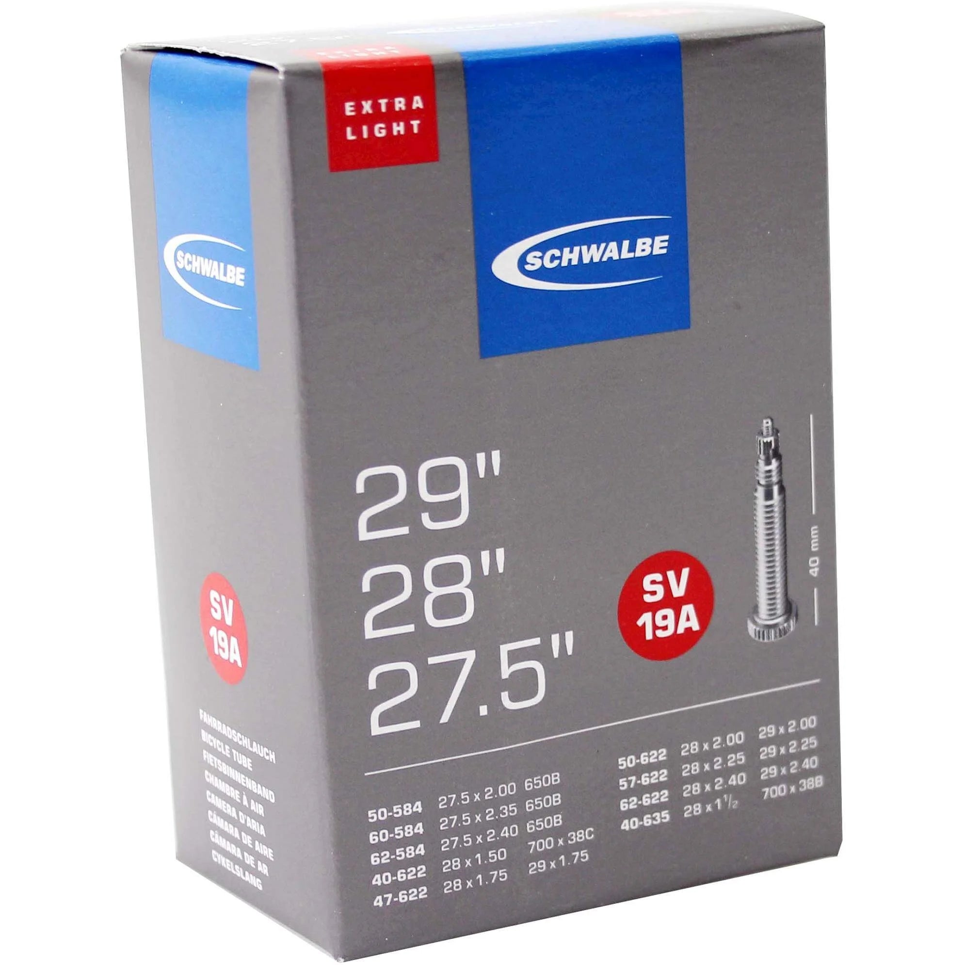 Binnenband Schwalbe SV19A Extra Light 28″-29″ – 40mm Ventiel