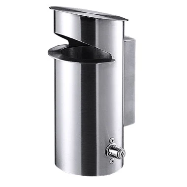 Asbak Wandmodel, RVS, Ø13xH:28 cm