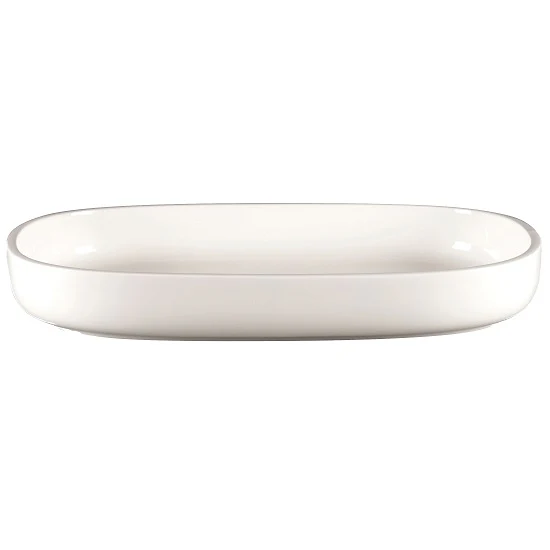 Bord Diep Ovaal, 33x23xH:4,5cm – Ease White (Set van 2)