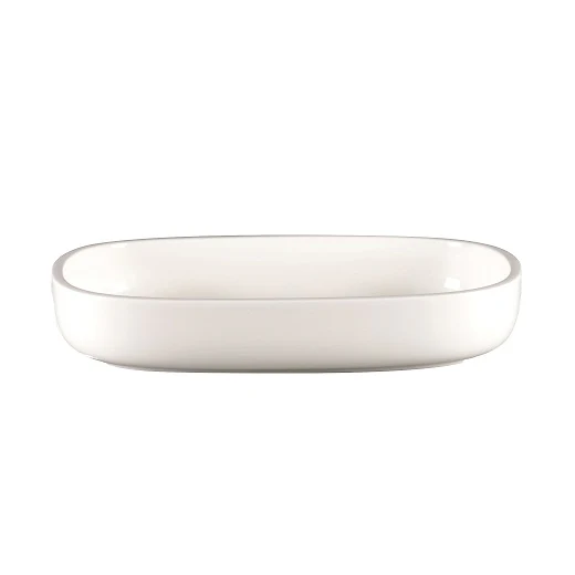 Bord Diep Ovaal, 26x18xH:4,5cm – Ease White (Set van 2)