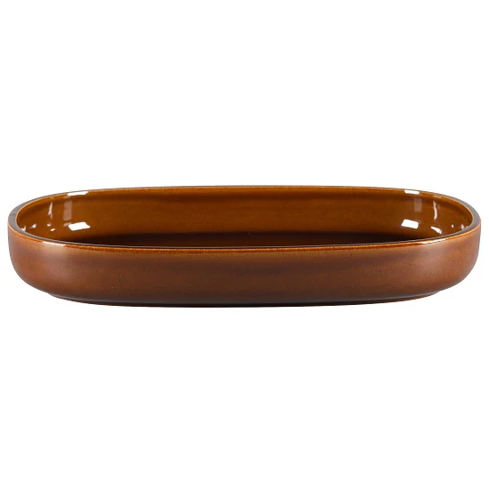 Bord Diep Ovaal, 33x23xH:4,5cm – Ease Honey (Set van 2)