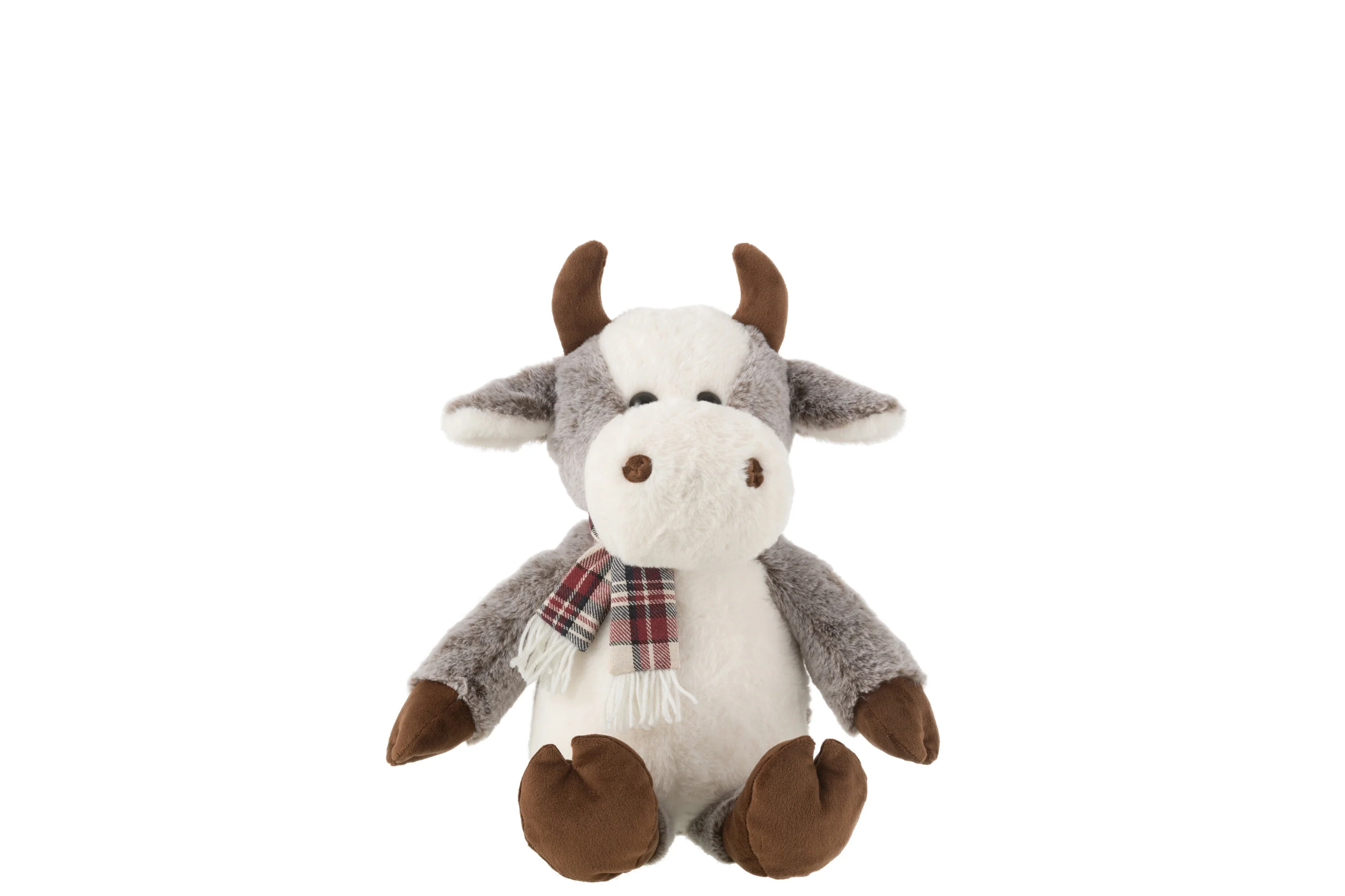 J-Line knuffel Koe + Sjaal – polyester – mix – large