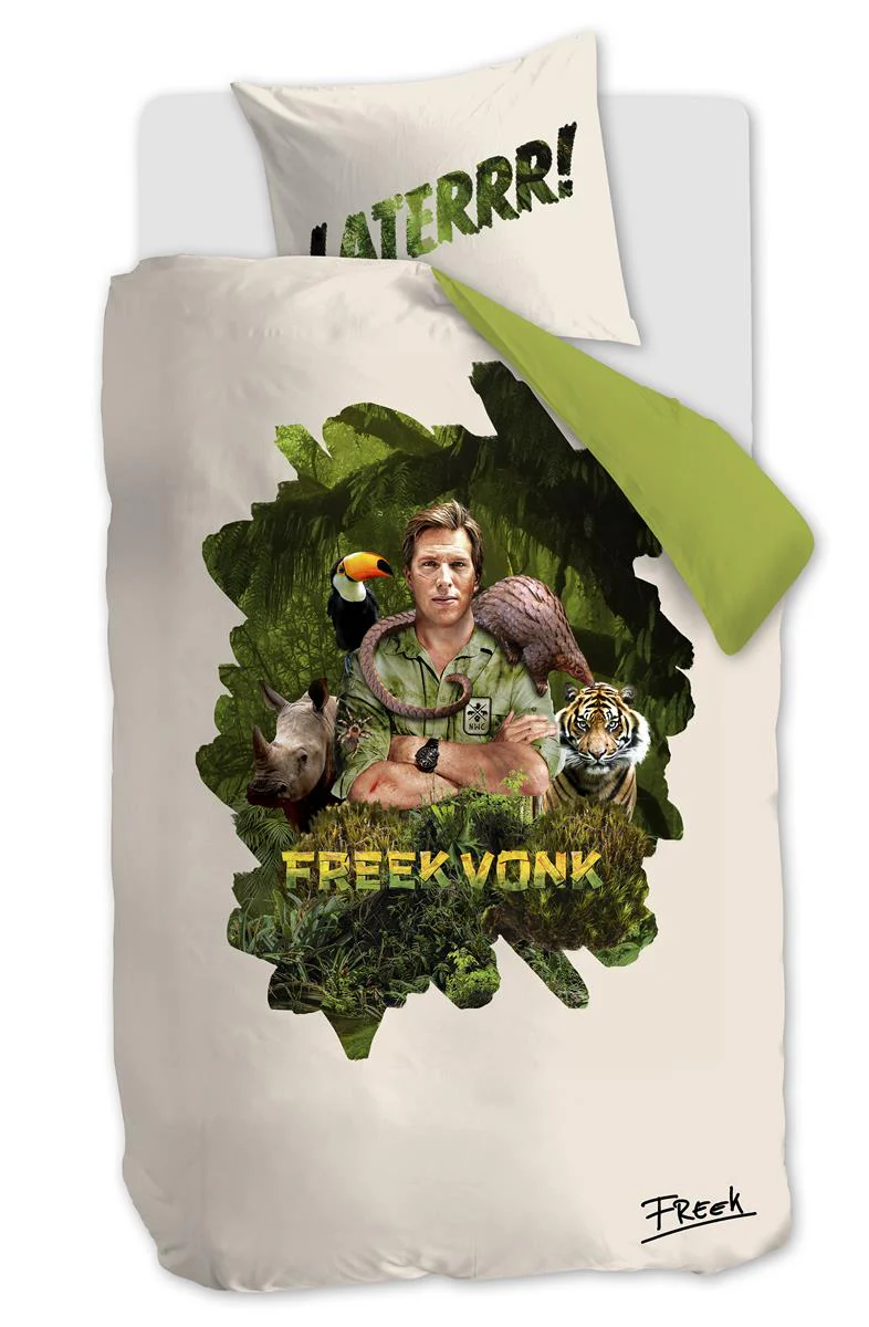 FREEK VONK dekbedovertrek Laterrr – 140×200 cm – zand