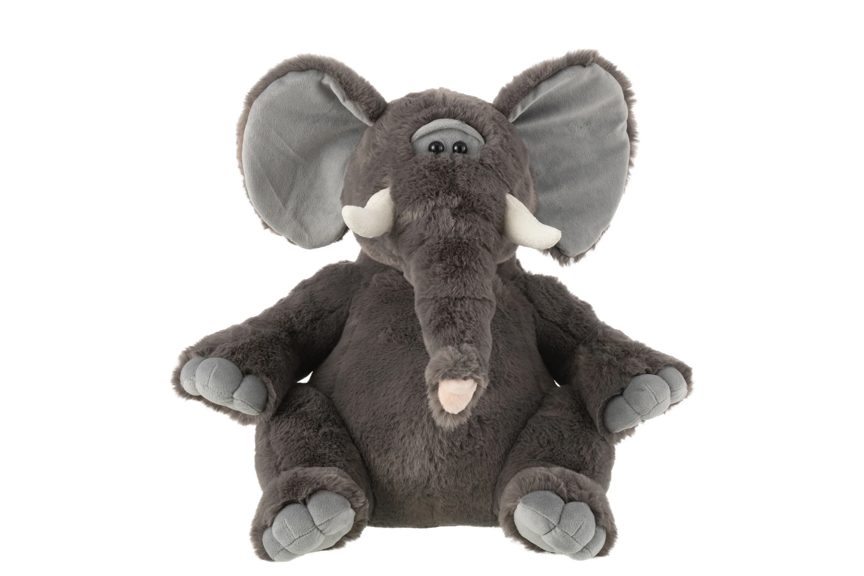 J-Line knuffel Elephant Plush – polyester – grijs – large