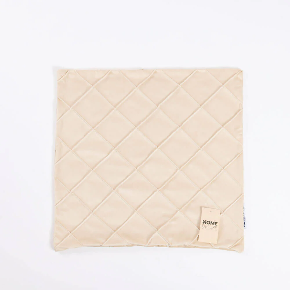 HOME DELUXE Check kussenhoes LORI met kussenvulling – Beige