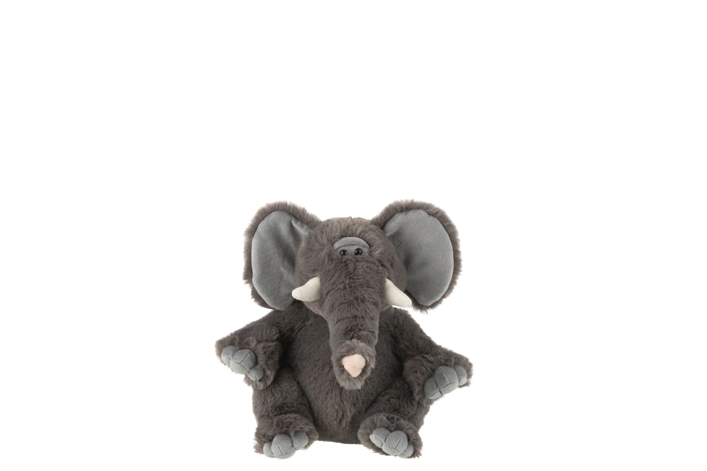 J-Line knuffel Olifant – polyester – grijs – small