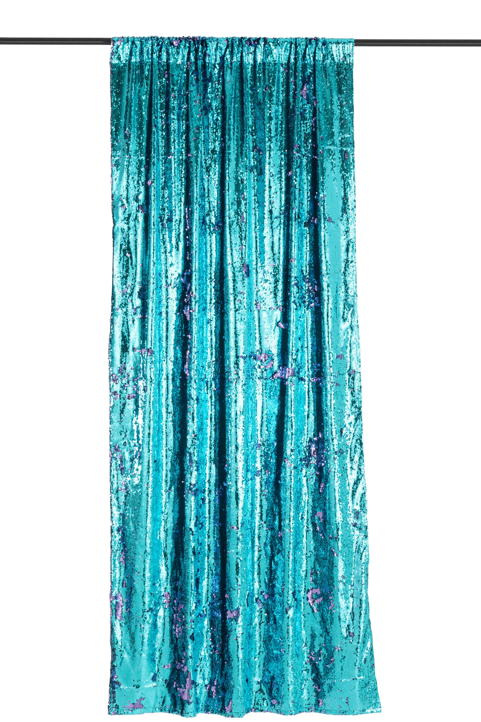 J-Line gordijn Omkeerbaar Sequin – textiel – blauw/paars