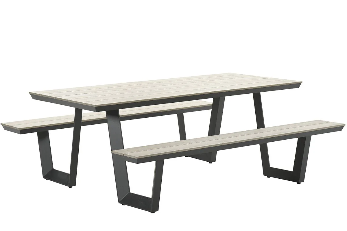 Bell picknick set – 200×178 cm – carbon black – light teak vironwood
