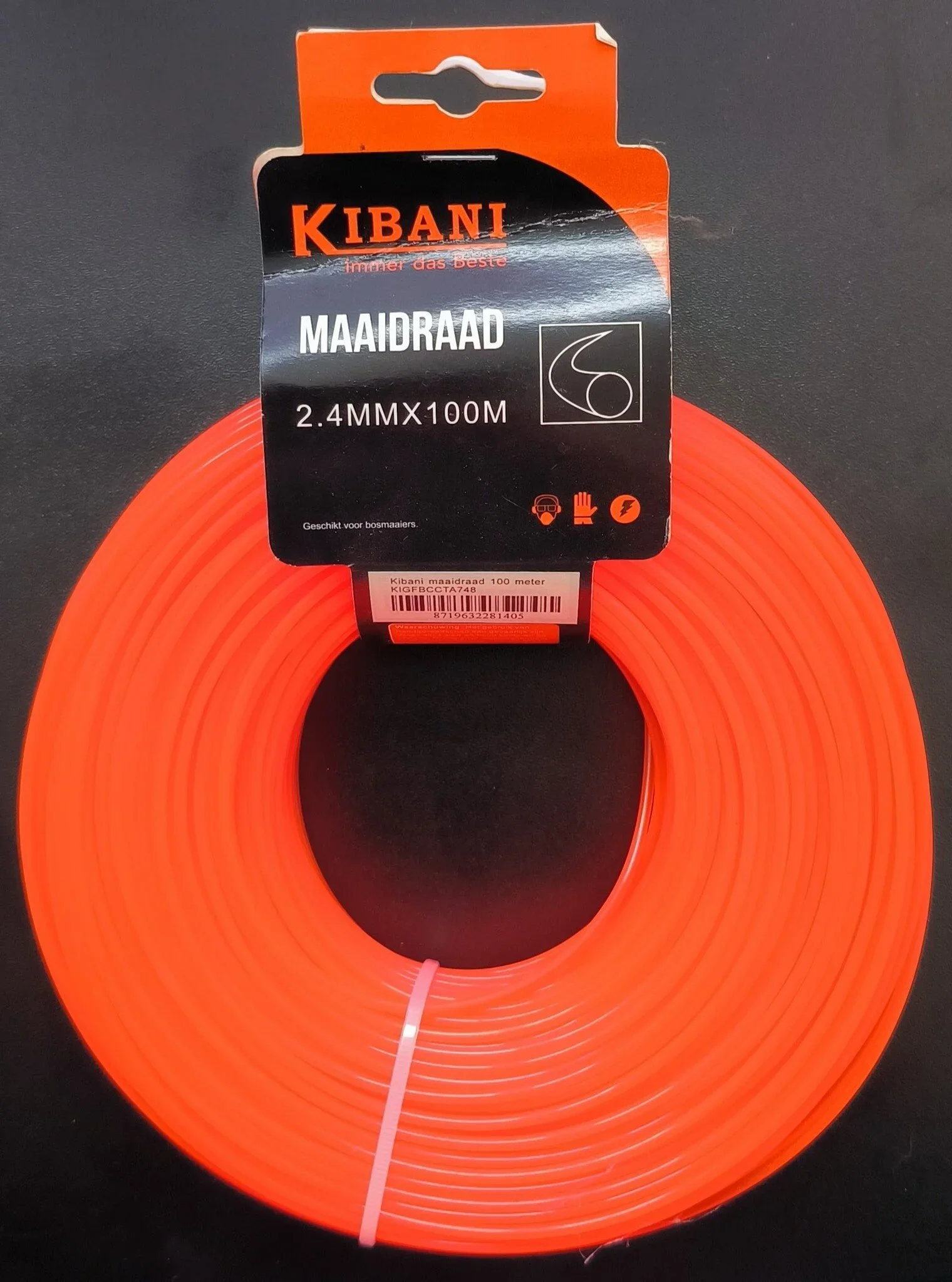 Kibani Maaidraad voor Bosmaaier / Grastrimmer – Rond – 2,4mm x 100m