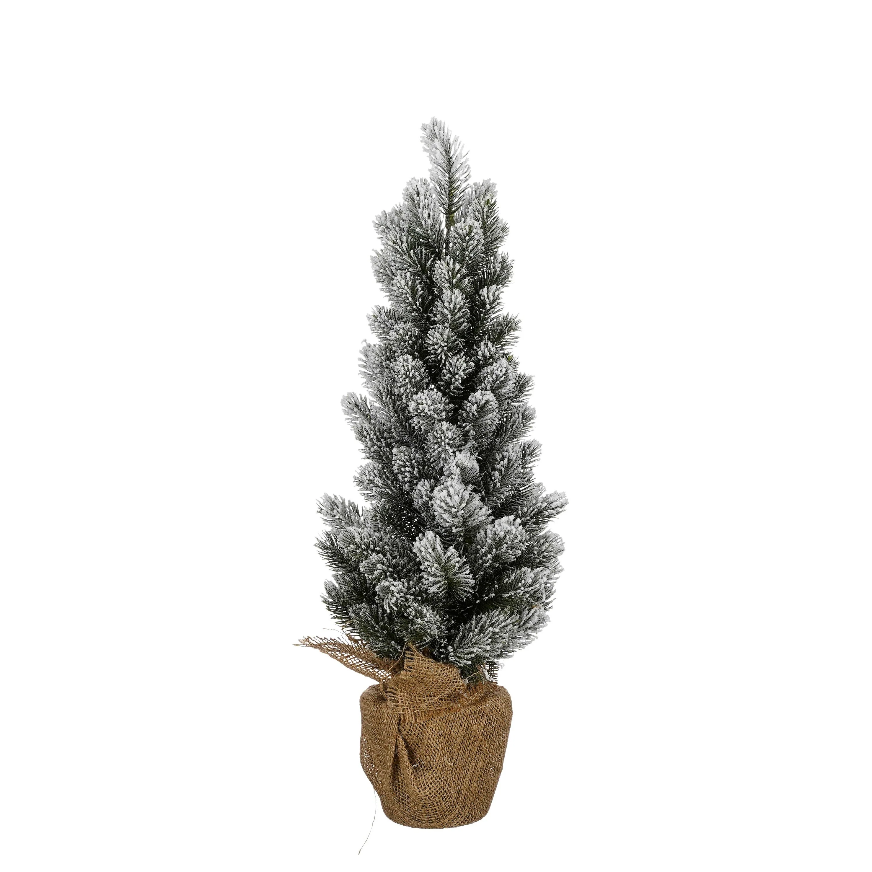 House of Seasons Kunstkerstboom in Jute – H60 x Ø30 cm – Groen Frosted
