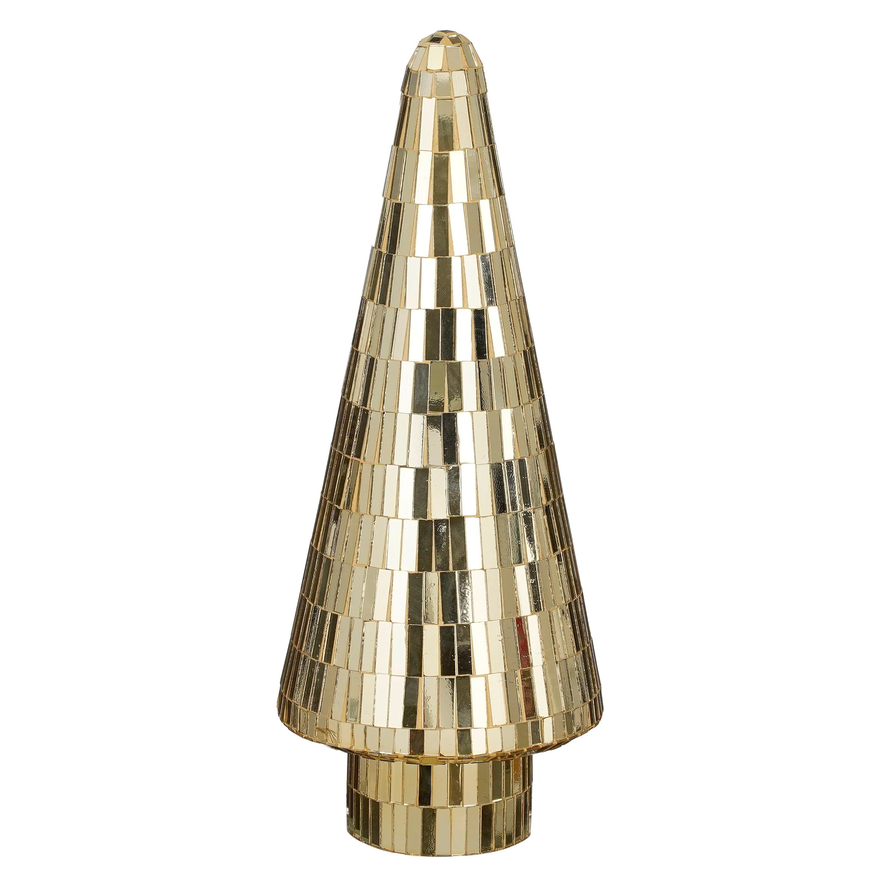 House of Seasons Decoratie Kerstboom – H41 x Ø18 cm – Glas – Goud