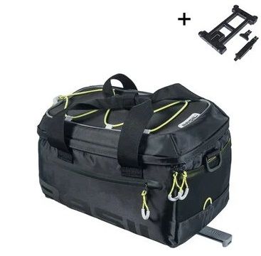 Bagagedragertas / schoudertas Basil Miles Trunkbag MIK 7 liter – zwart/lime