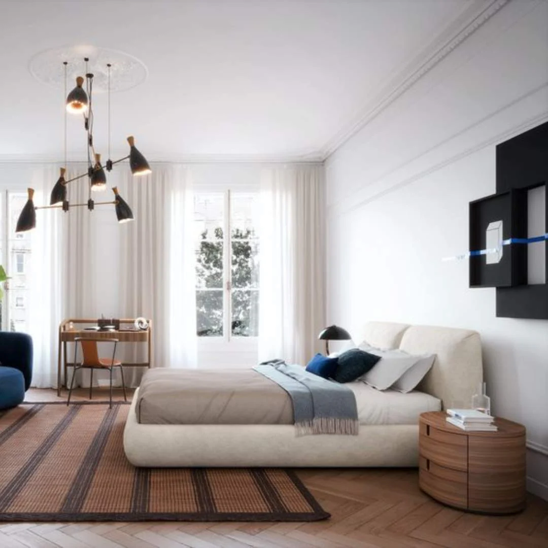 Novamobili Gestoffeerd bed Midnight met opbergruimte