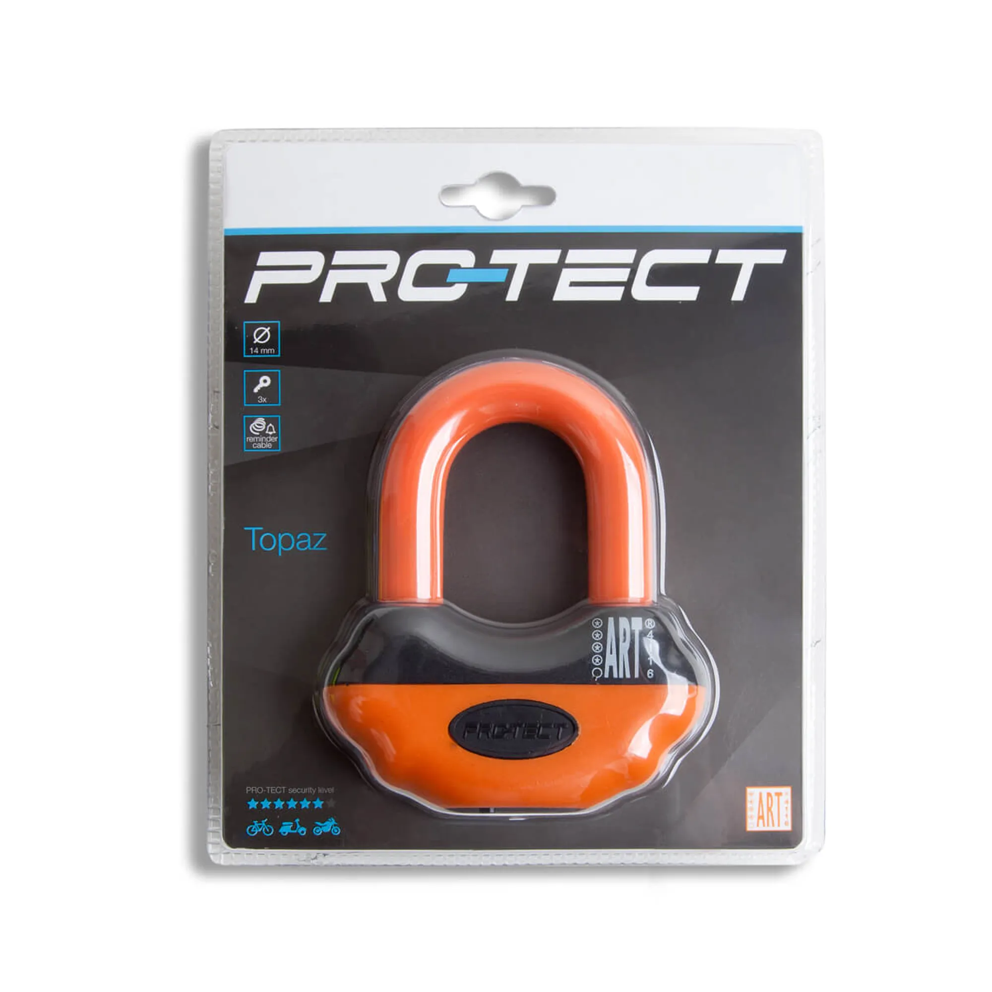 Pro-Tect Schijfremslot Topaz ART-4 - Zwart / Oranje - Afbeelding 2