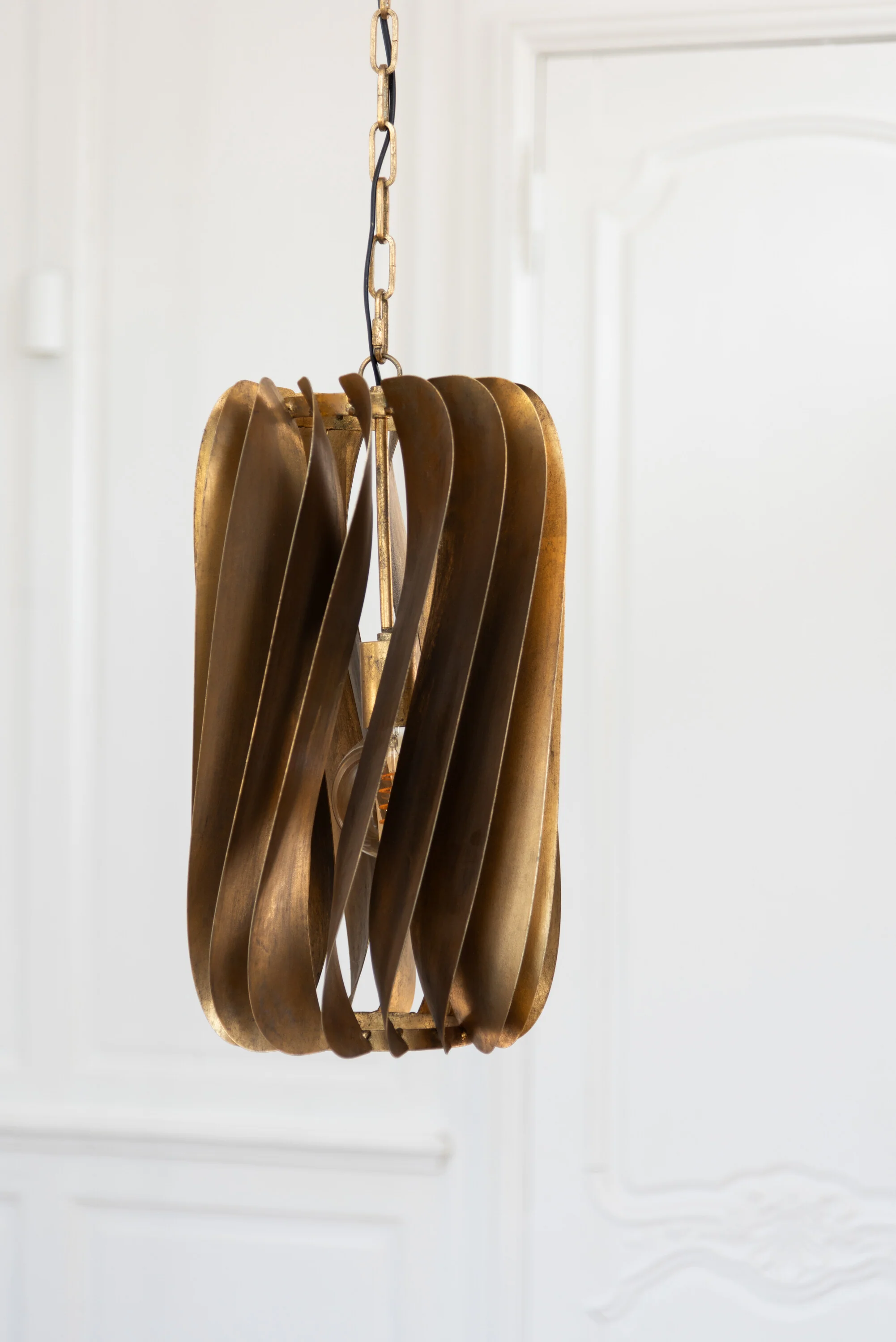 J-Line hanglamp Tina – ijzer – zwart/goud