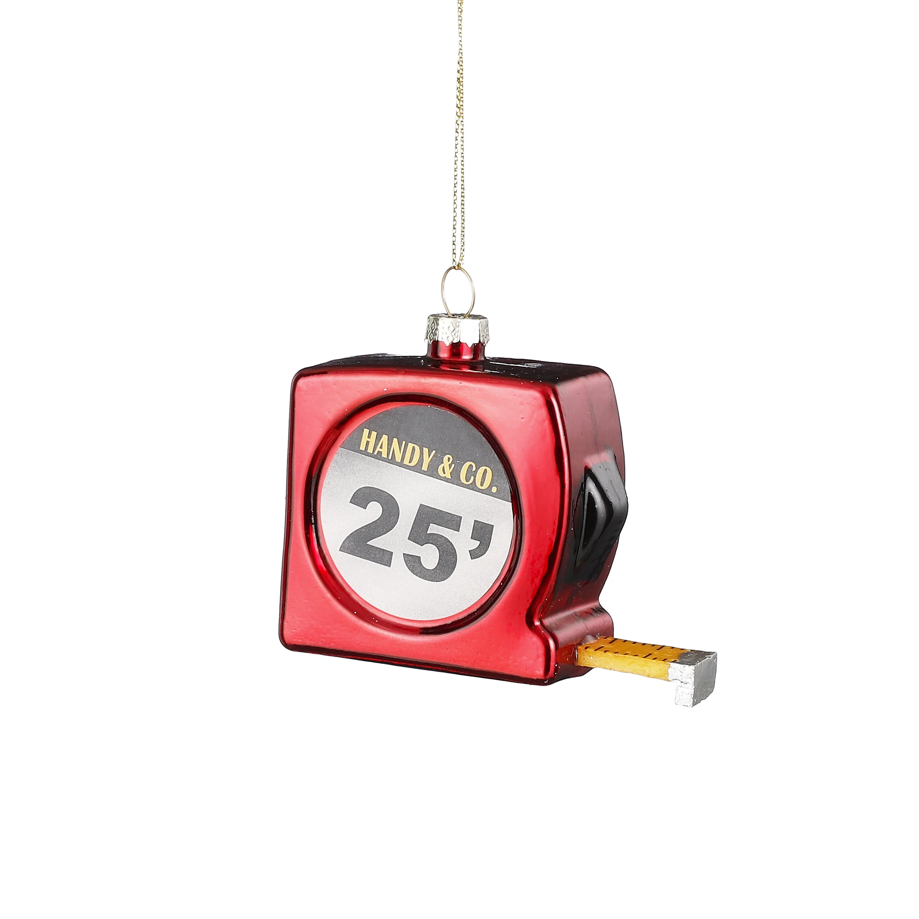 House of Seasons Kerst Ornament Rolmaat – L9 x B4 x H7 cm – Rood