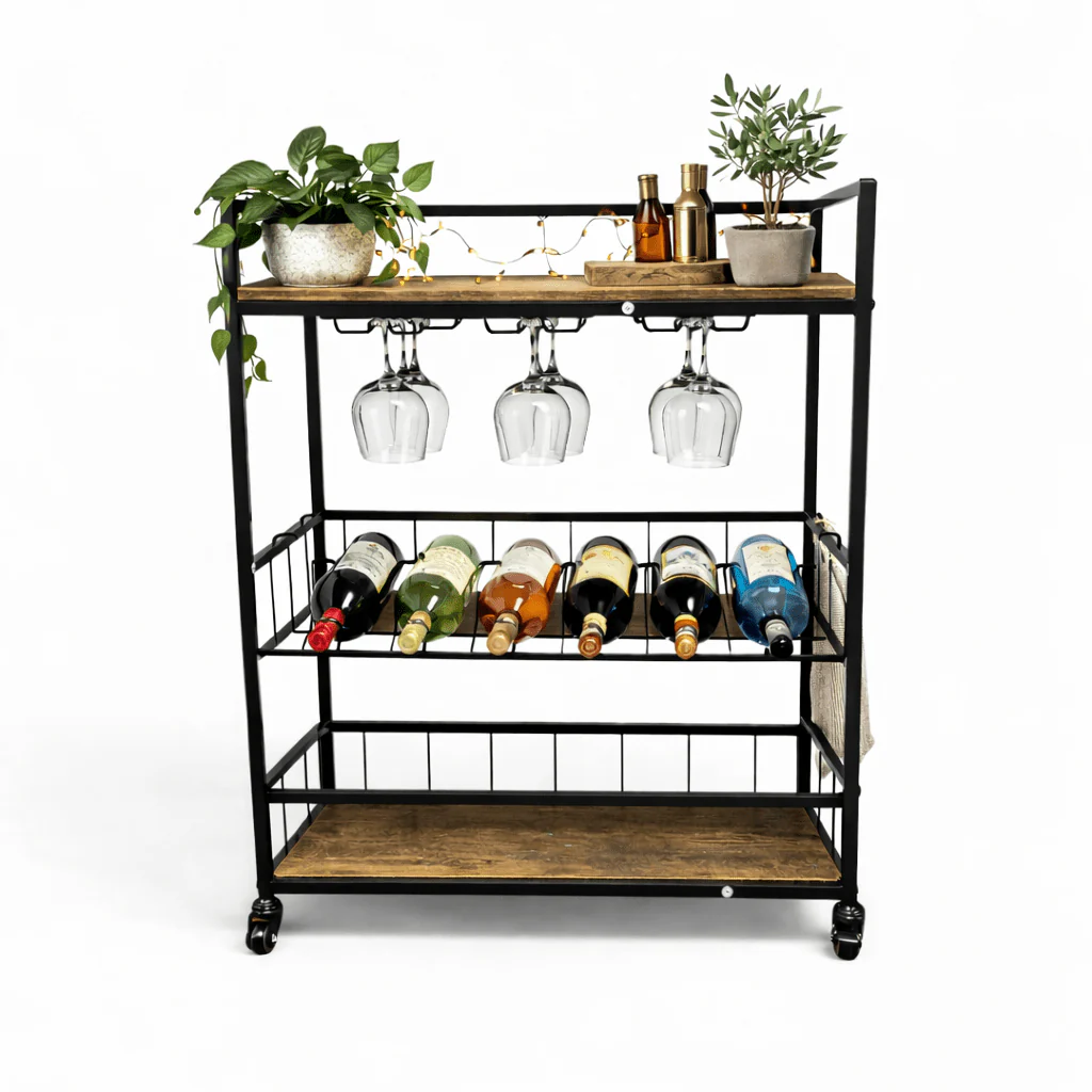 Furnilux Multifunctioneel Keukenrek & Serveerwagen- Industrieel- 67×40