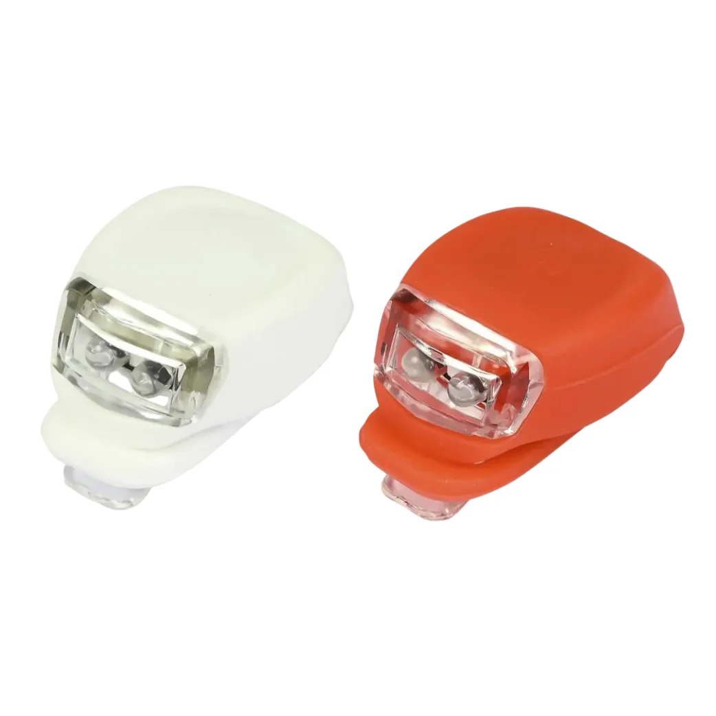 Siliconen LED Fietsverlichting Set Rood en Wit – Incl. batterijen