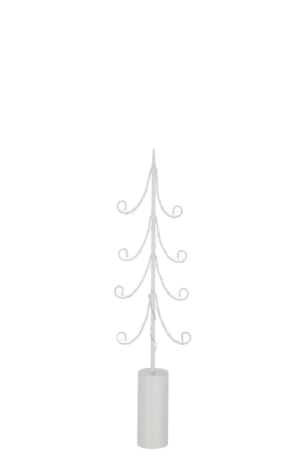J-Line decoratie Boom – ijzer – wit – medium – LED lichtjes