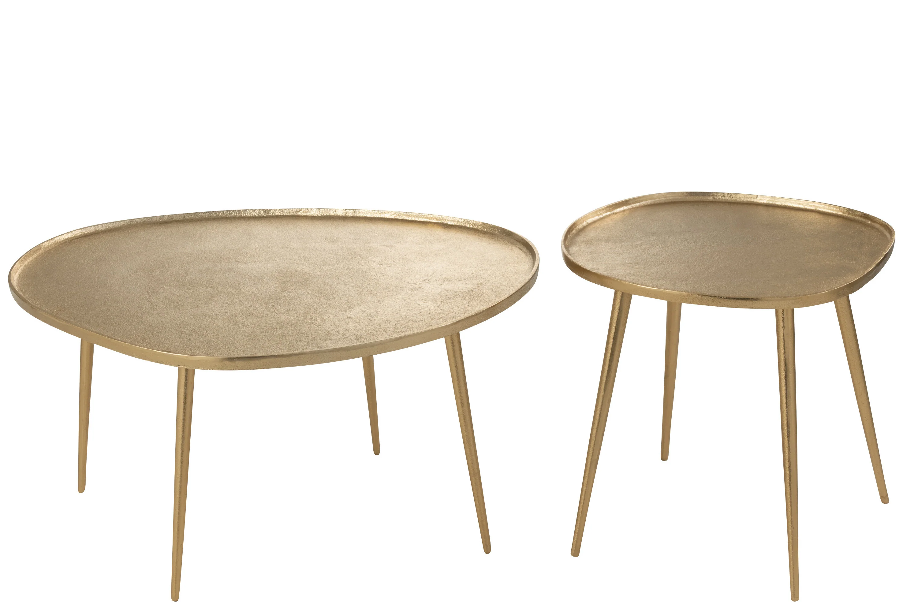 J-Line bijzettafel Vinta – aluminium – goud – set van 2
