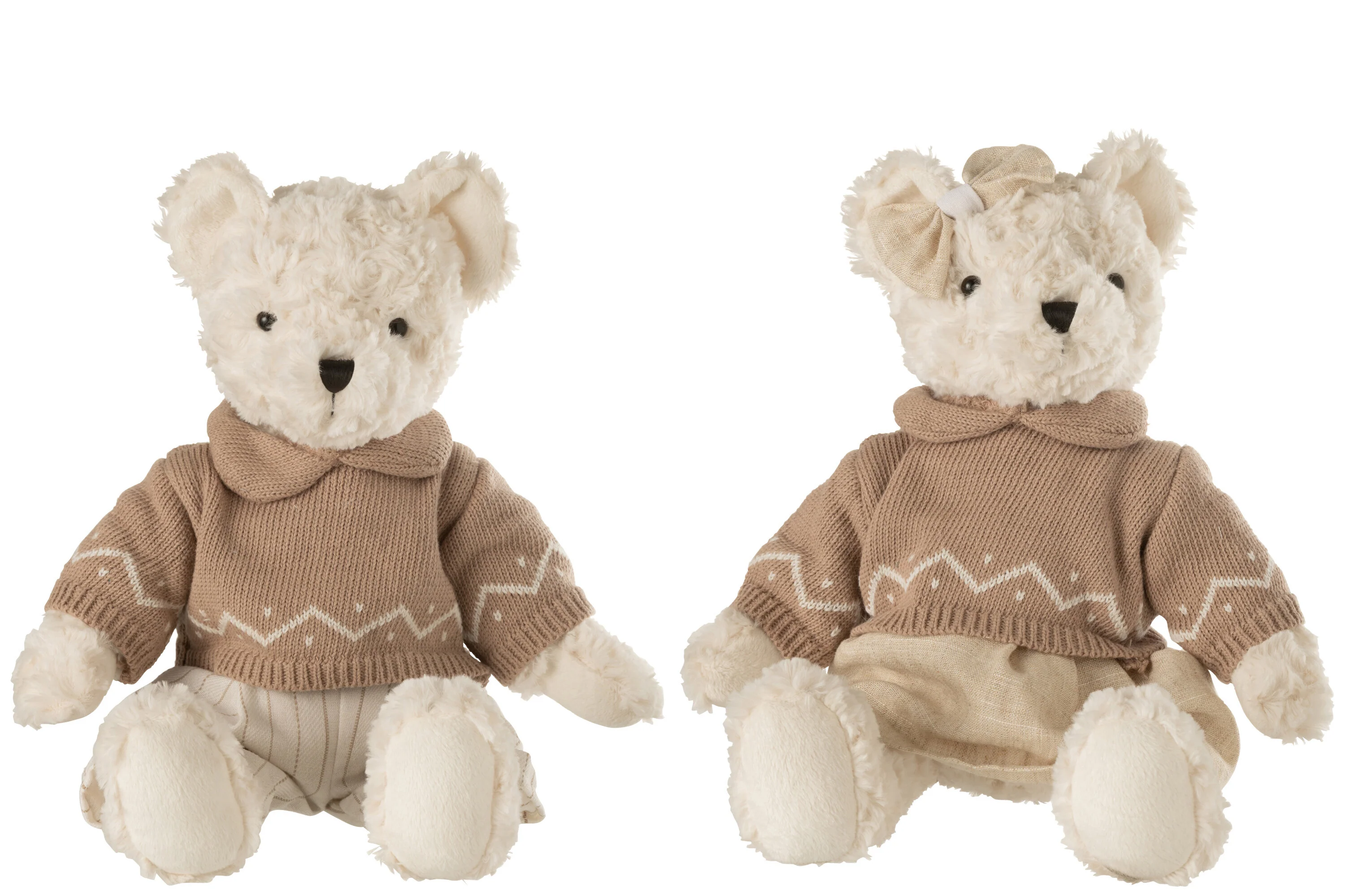 J-Line knuffel Beer Jongen/Meisje + Kledij – polyester – wit – large –