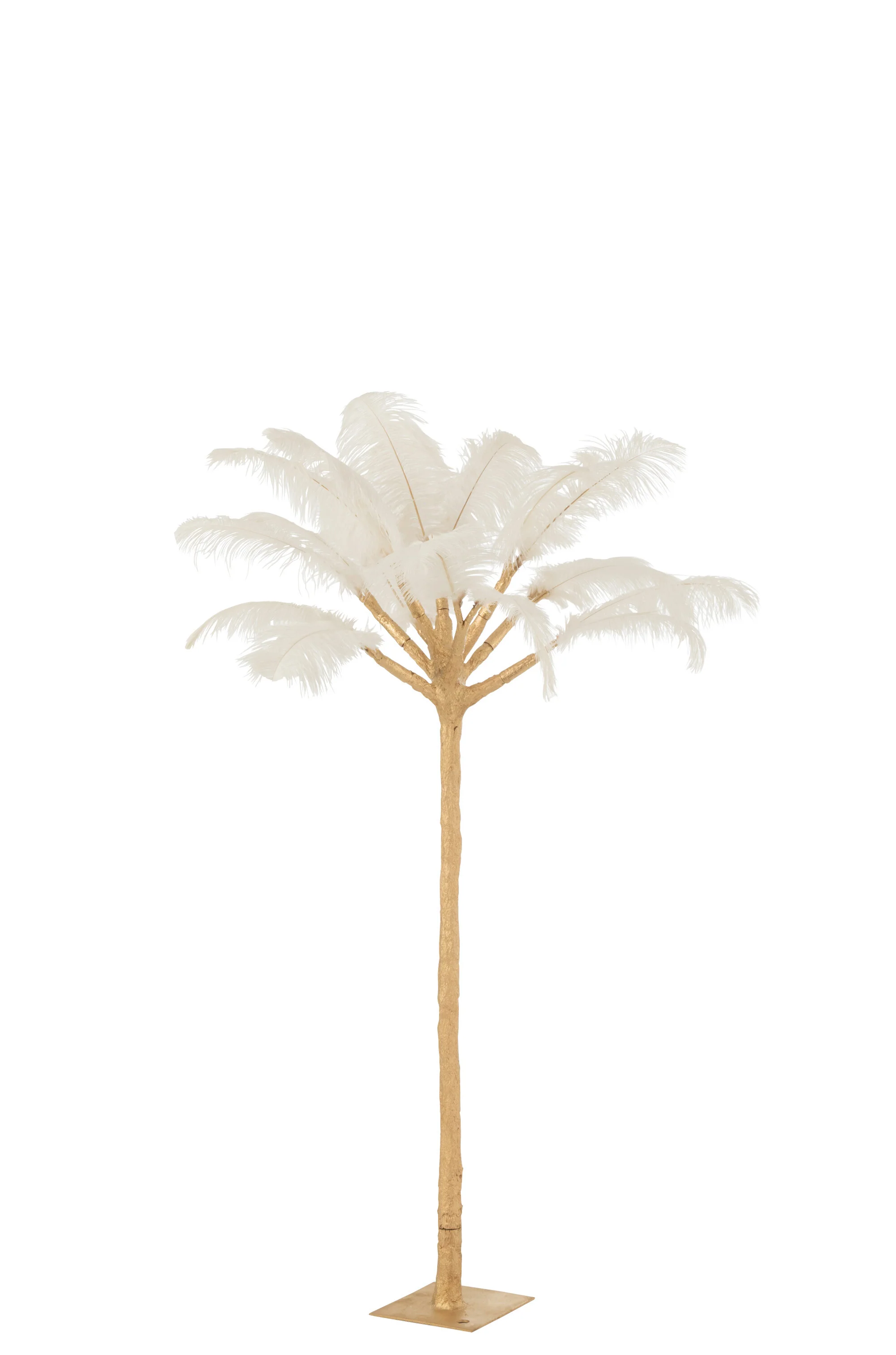 J-Line boom Pluimen – staal – goud/wit – small