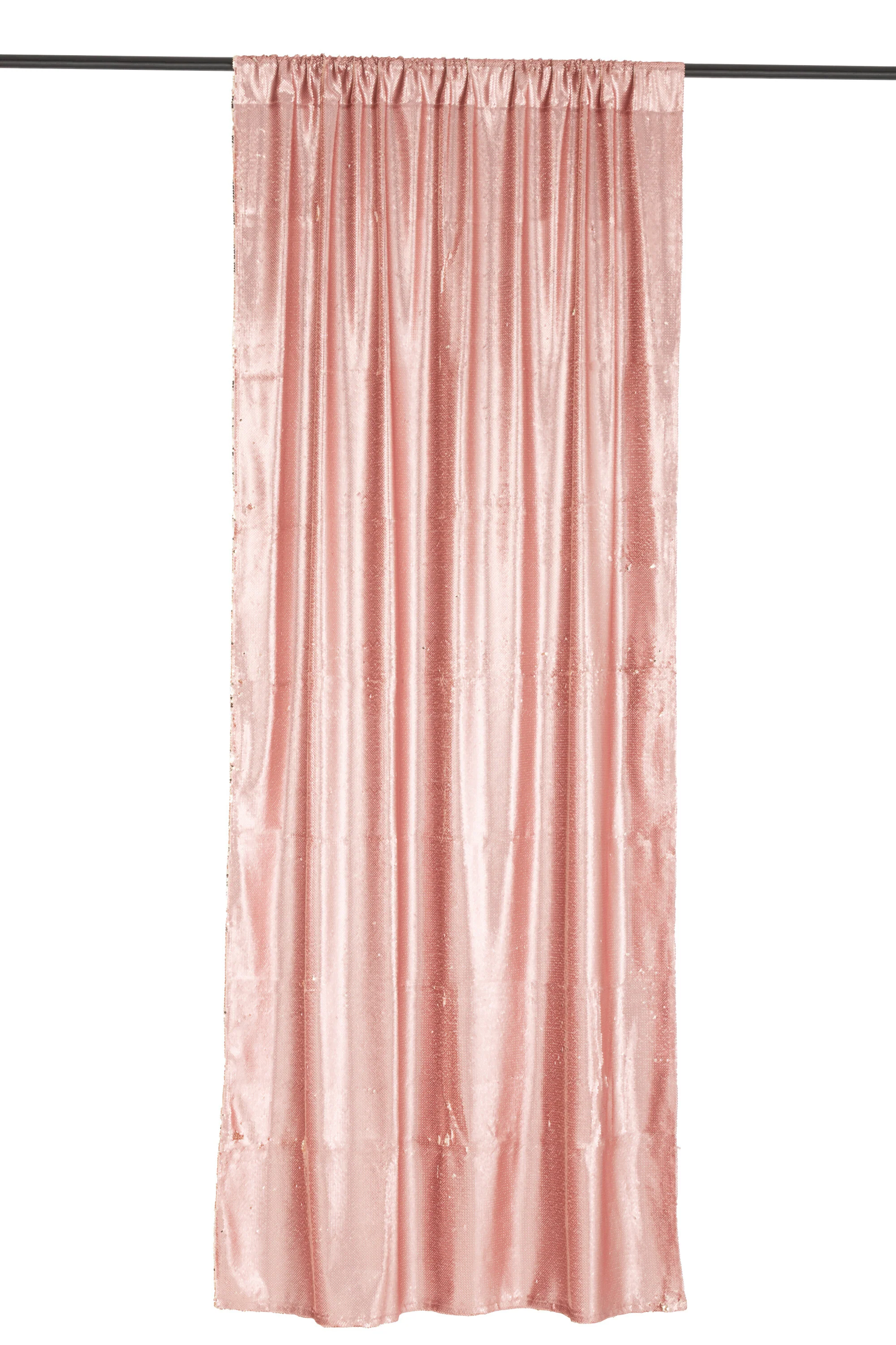 J-Line gordijn Omkeerbaar Sequin – textiel – roze/champagne