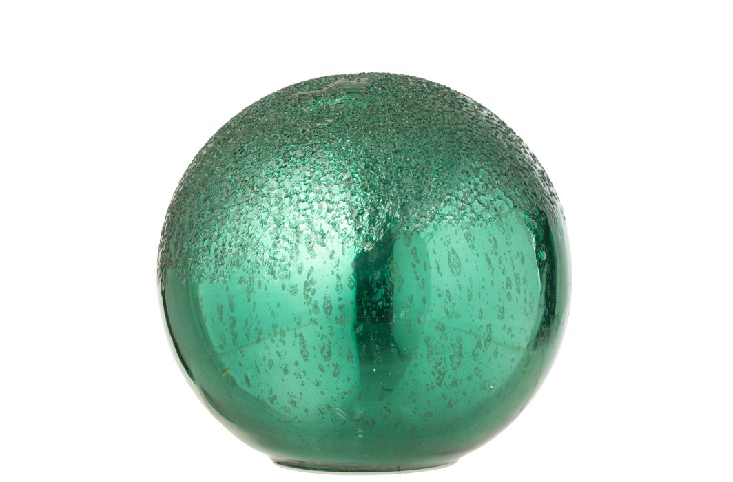 J-Line decoratie Bal Gekraakt – glas – groen – large – LED