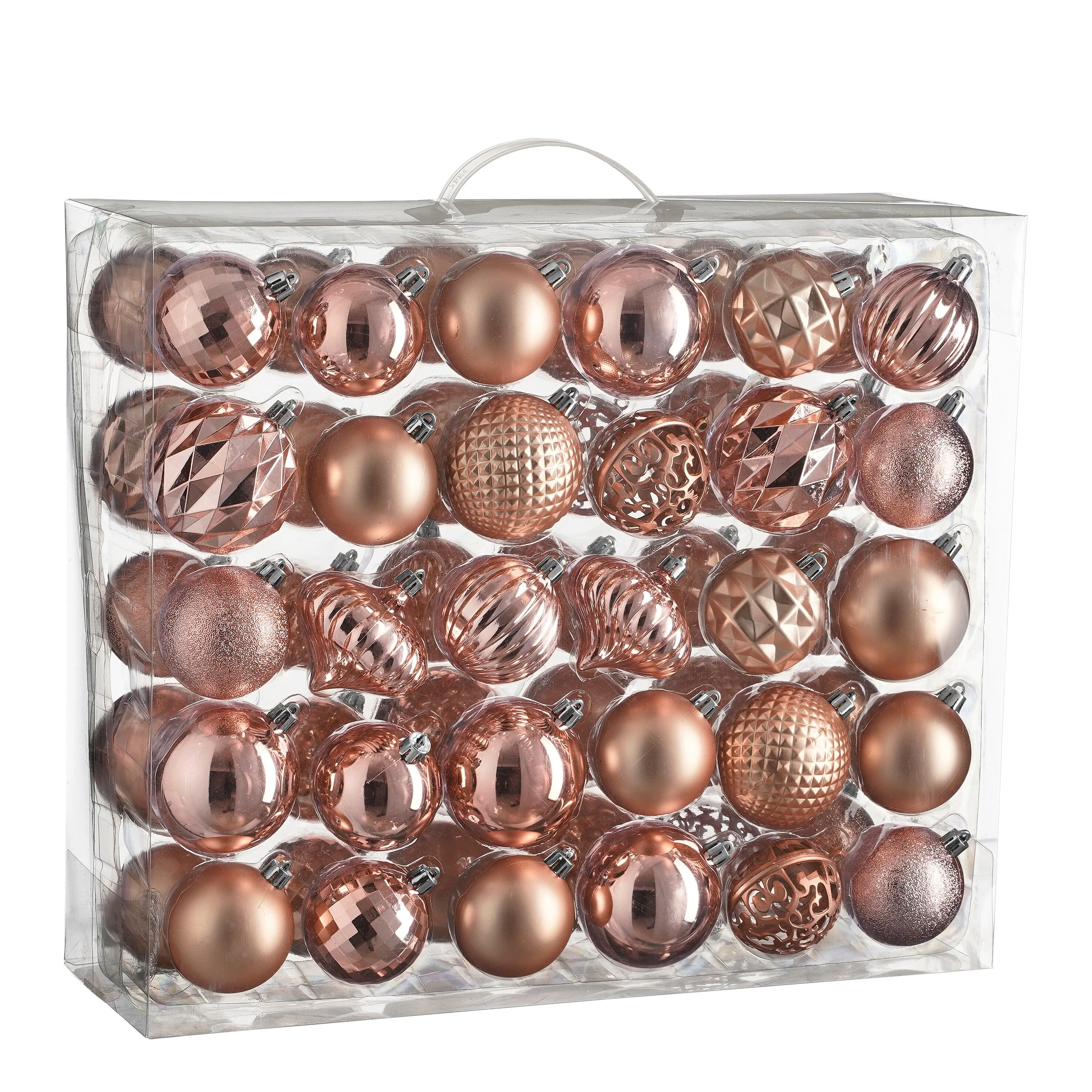 House of Seasons Kerstballen Set – 60 Stuks – Ø7 cm – Onbreekbaar – Ro