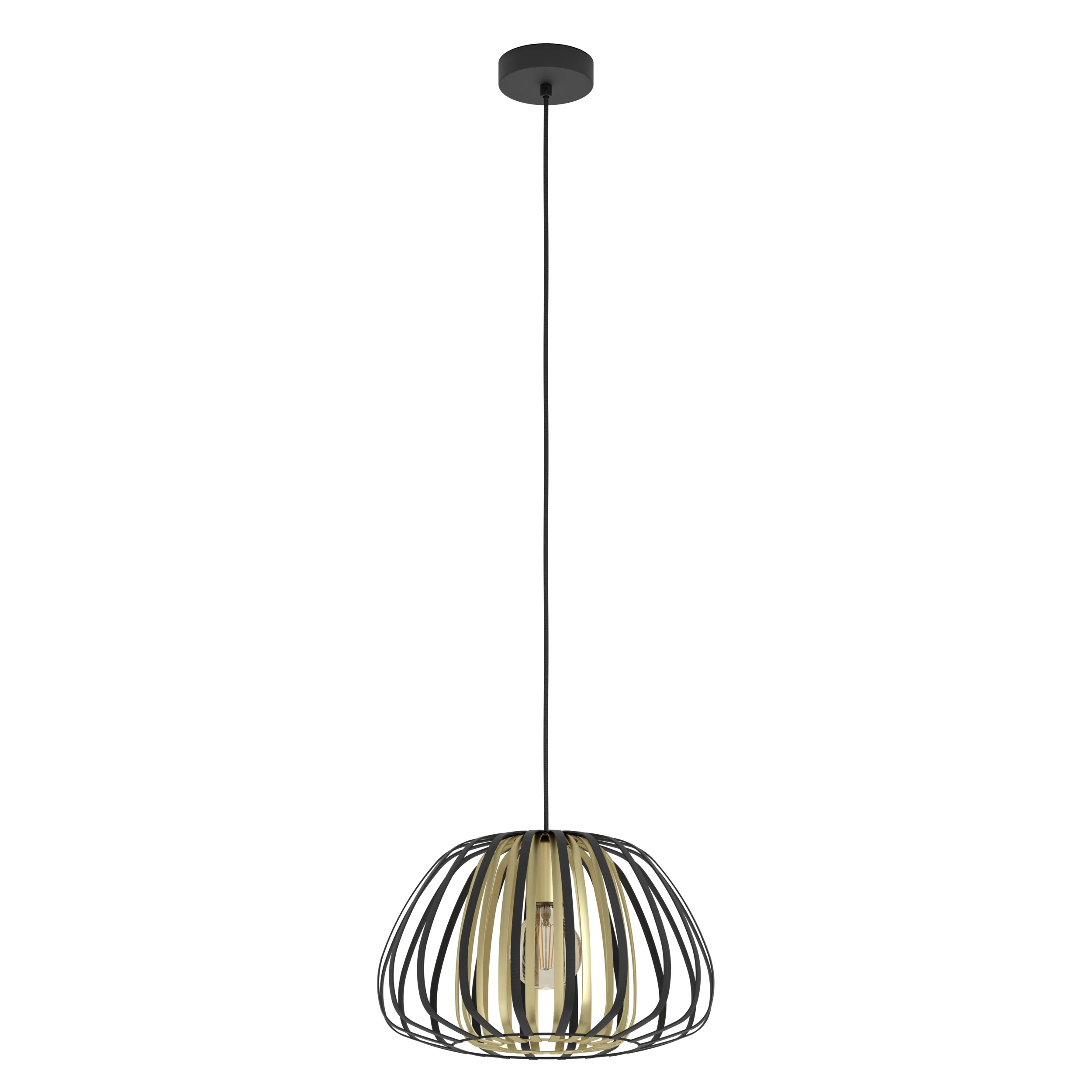 EGLO hanglamp Encinitos – e27 – ø 37,5 cm – zwart/goud
