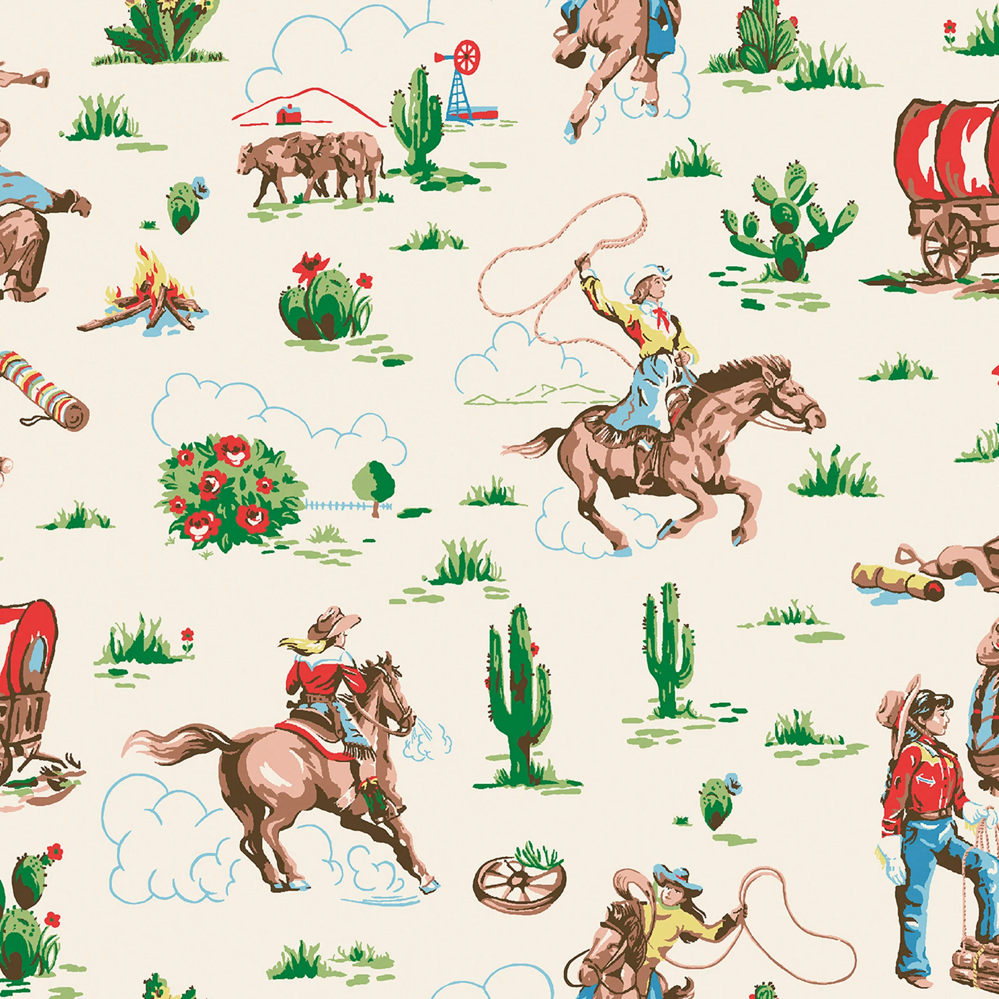 Cath Kidston Vliesbehang – Cowgirls Multi